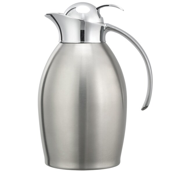 Nicollet Series Push Button Stainless Vacuum Insulated Carafe, 33.8 Ounce, Brushed